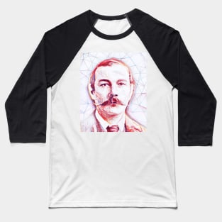 Arthur Conan Doyle Portrait | Arthur Conan Doyle Artwork Baseball T-Shirt